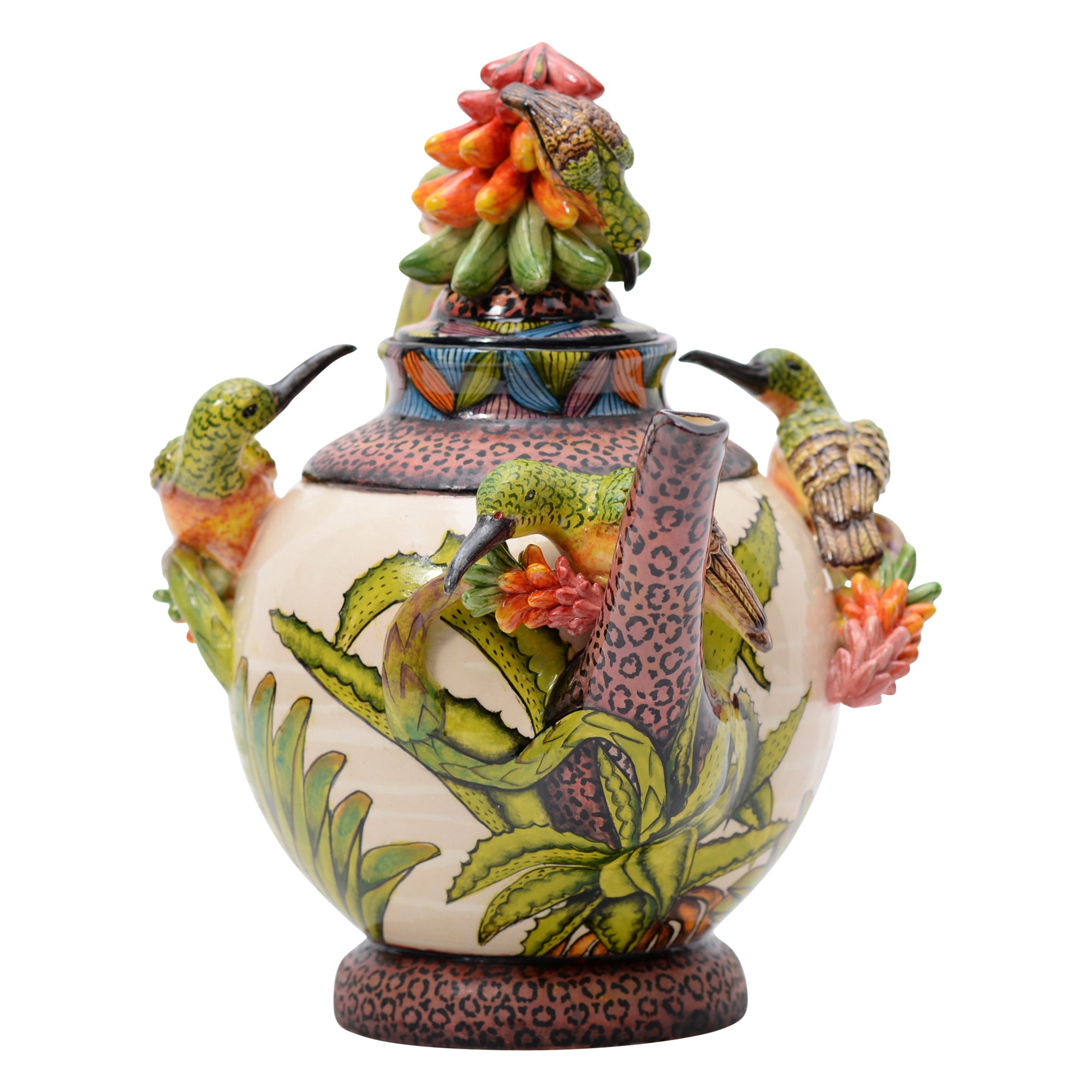Sunbird & aloe teapot