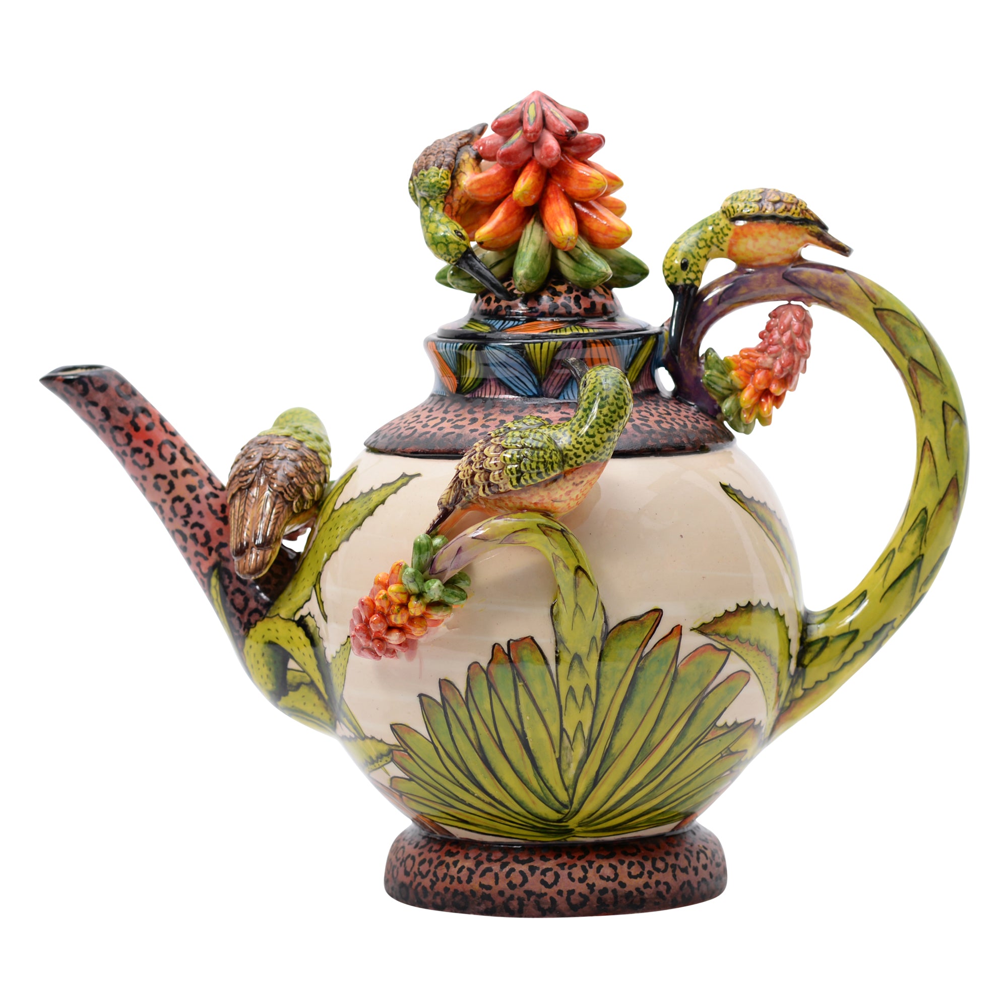 Sunbird & aloe teapot