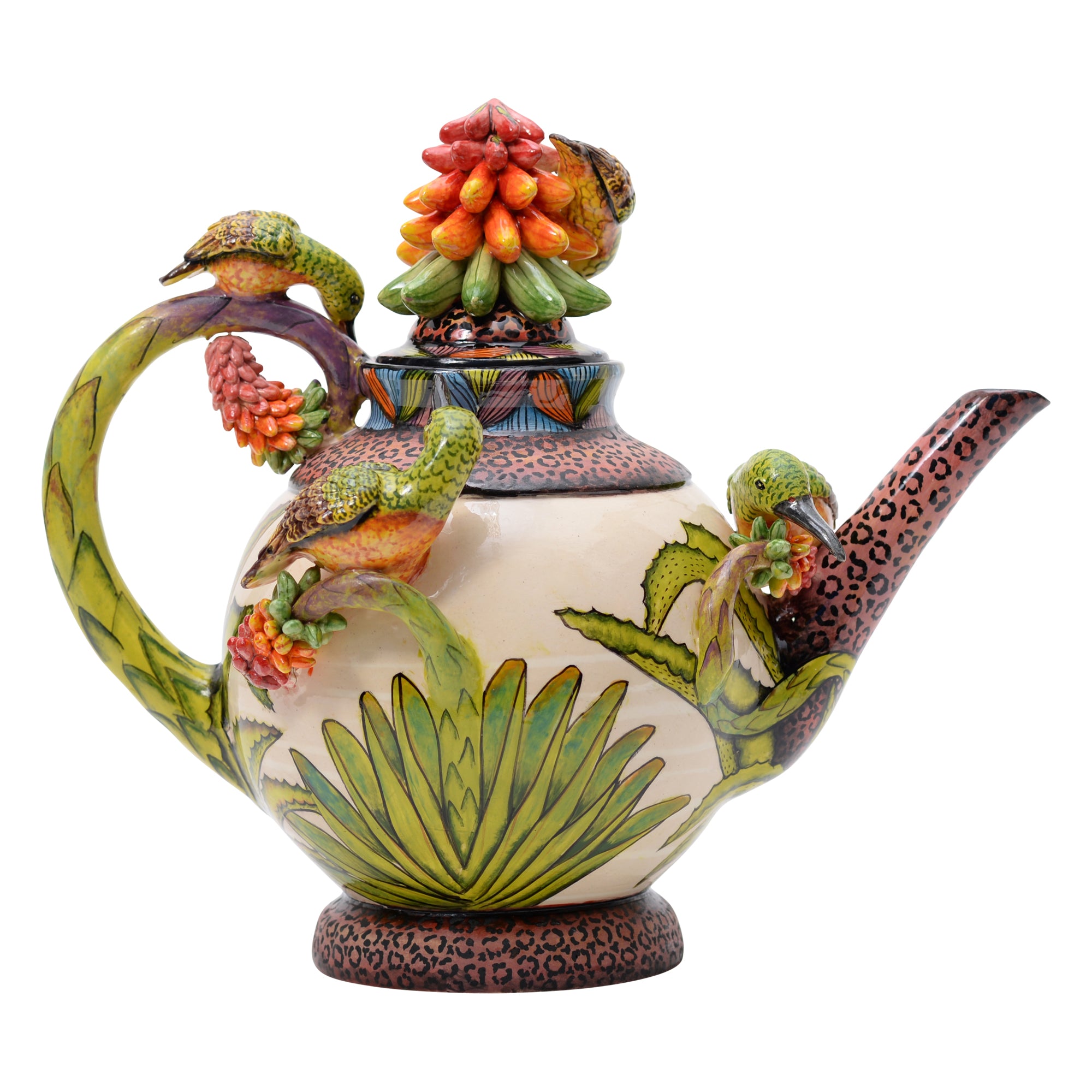 Sunbird & aloe teapot