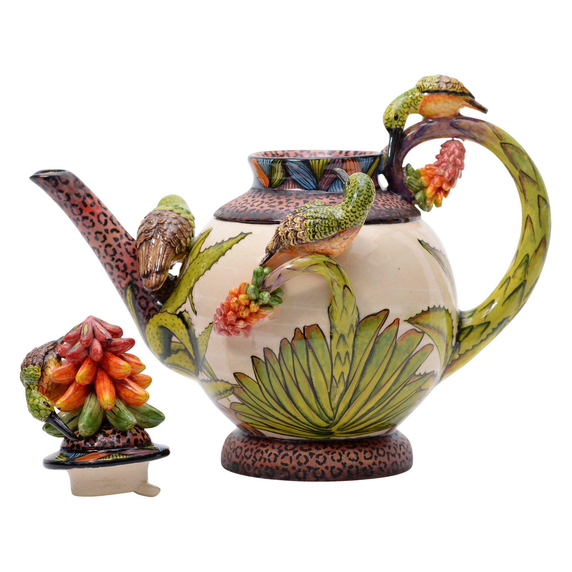 Sunbird & aloe teapot