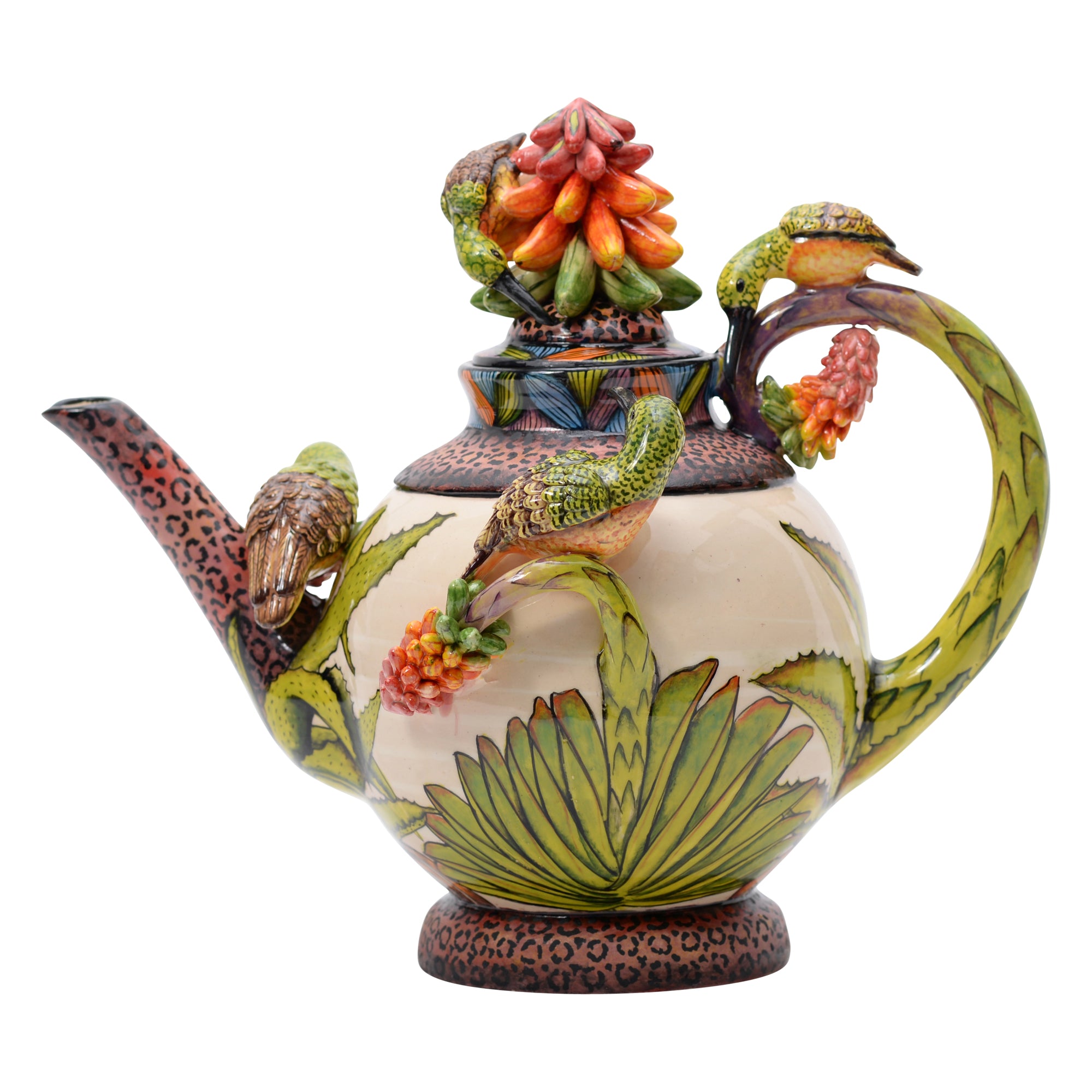 Sunbird & aloe teapot