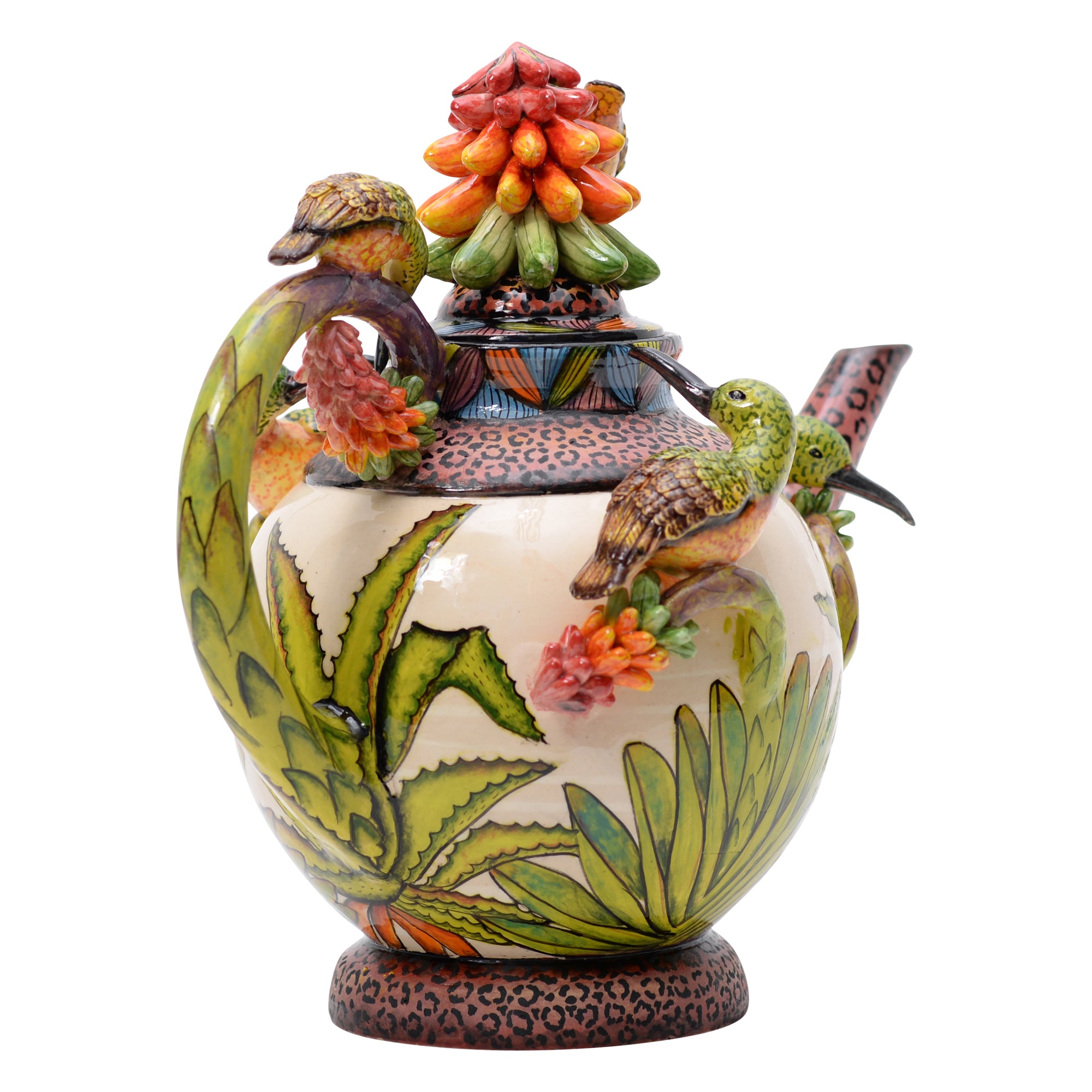 Sunbird & aloe teapot