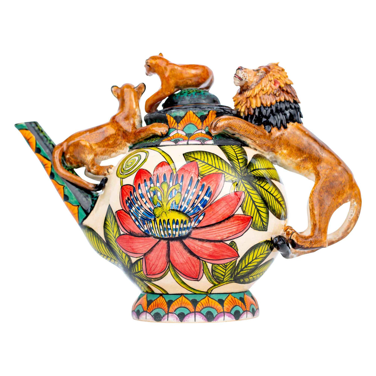Lion & lotus flower teapot