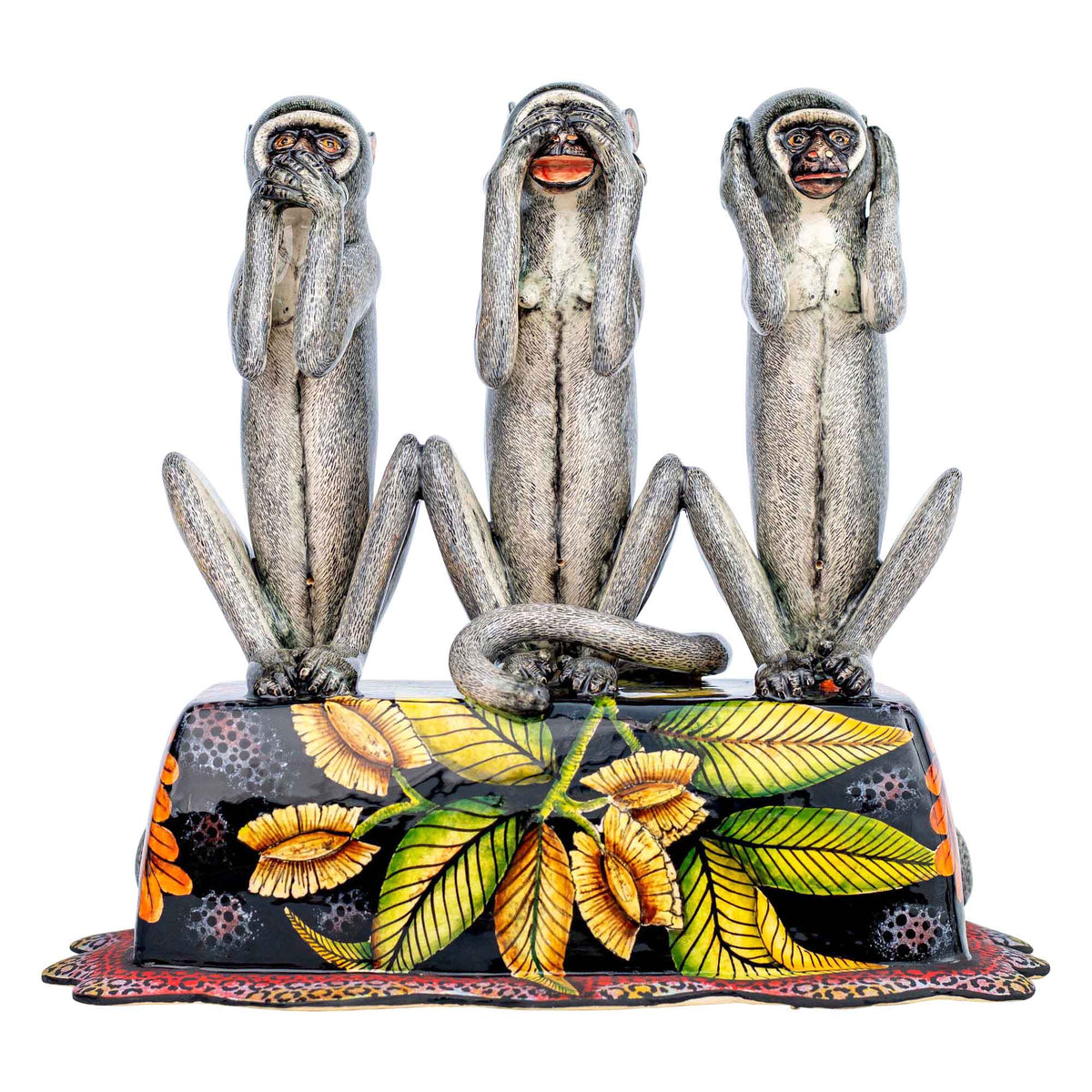 Speak, see, hear no evil monkey sculpture