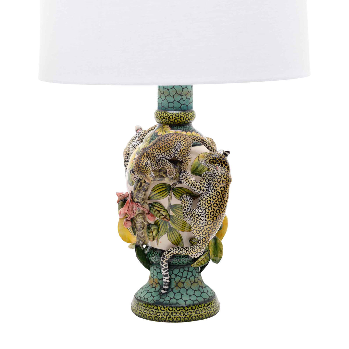 Pair of leopard lamps