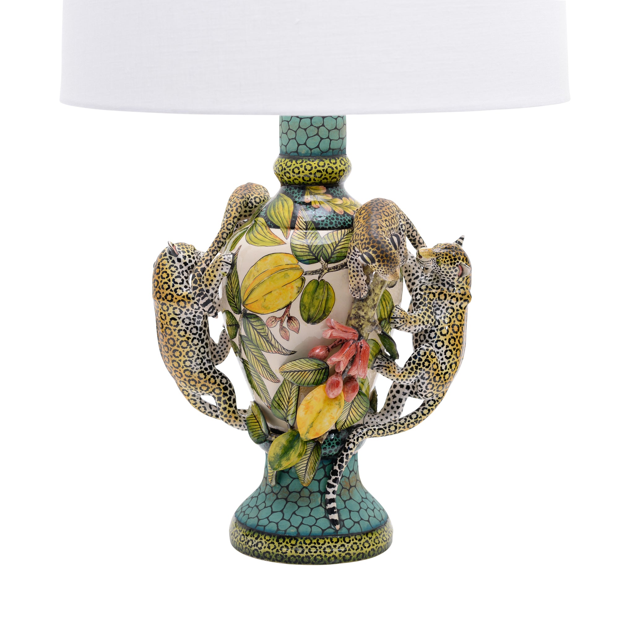 Pair of leopard lamps