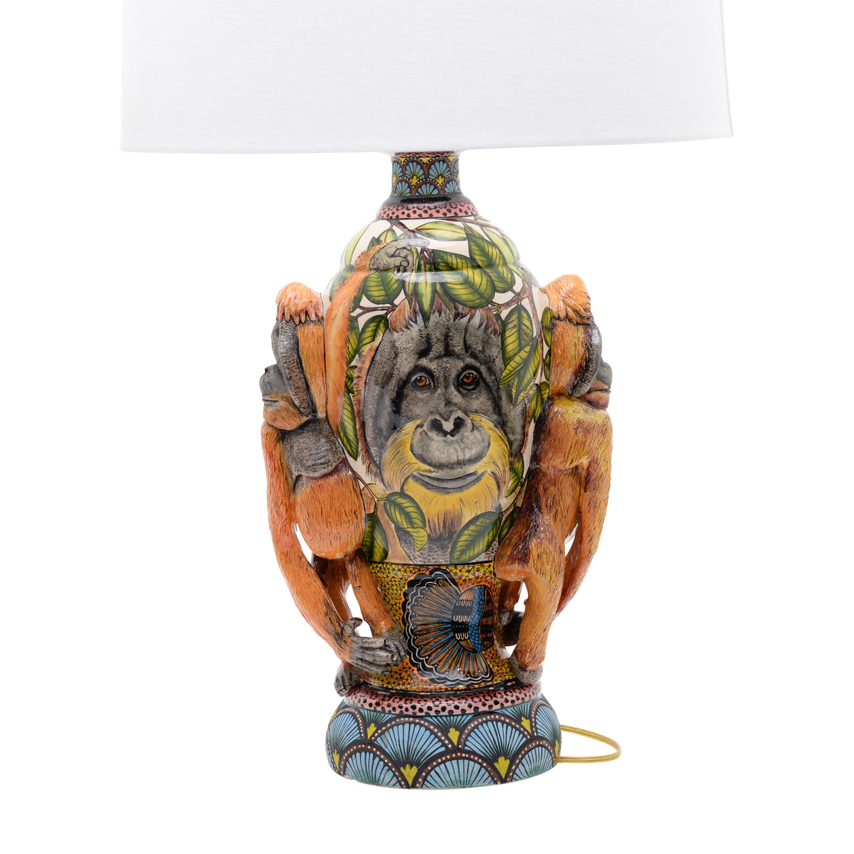 Pair of gorilla lamps