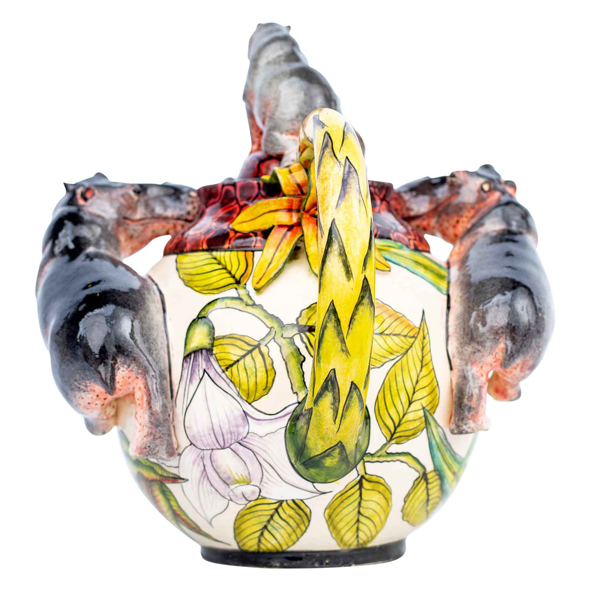 Hippo & cymbidium orchid teapot
