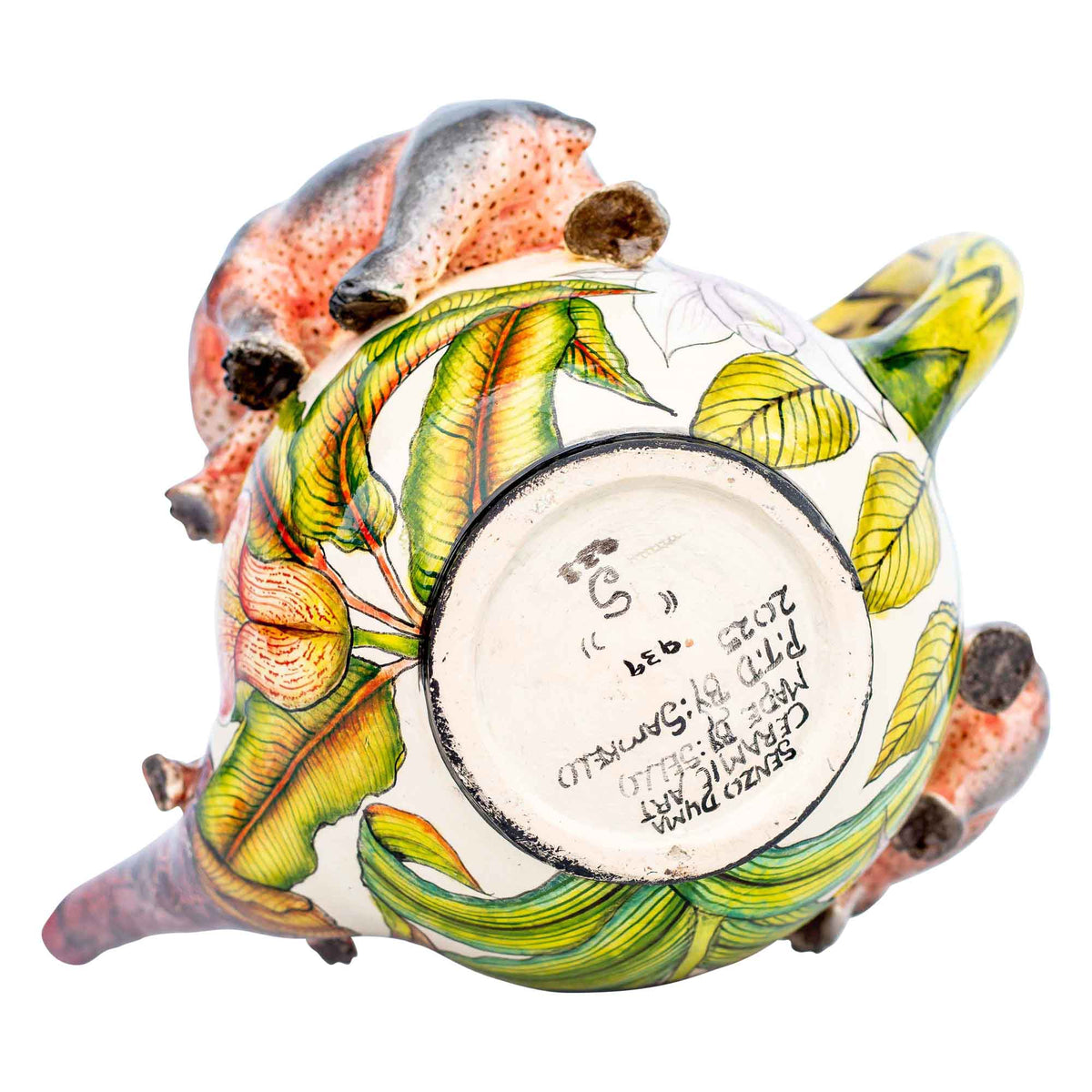 Hippo & cymbidium orchid teapot
