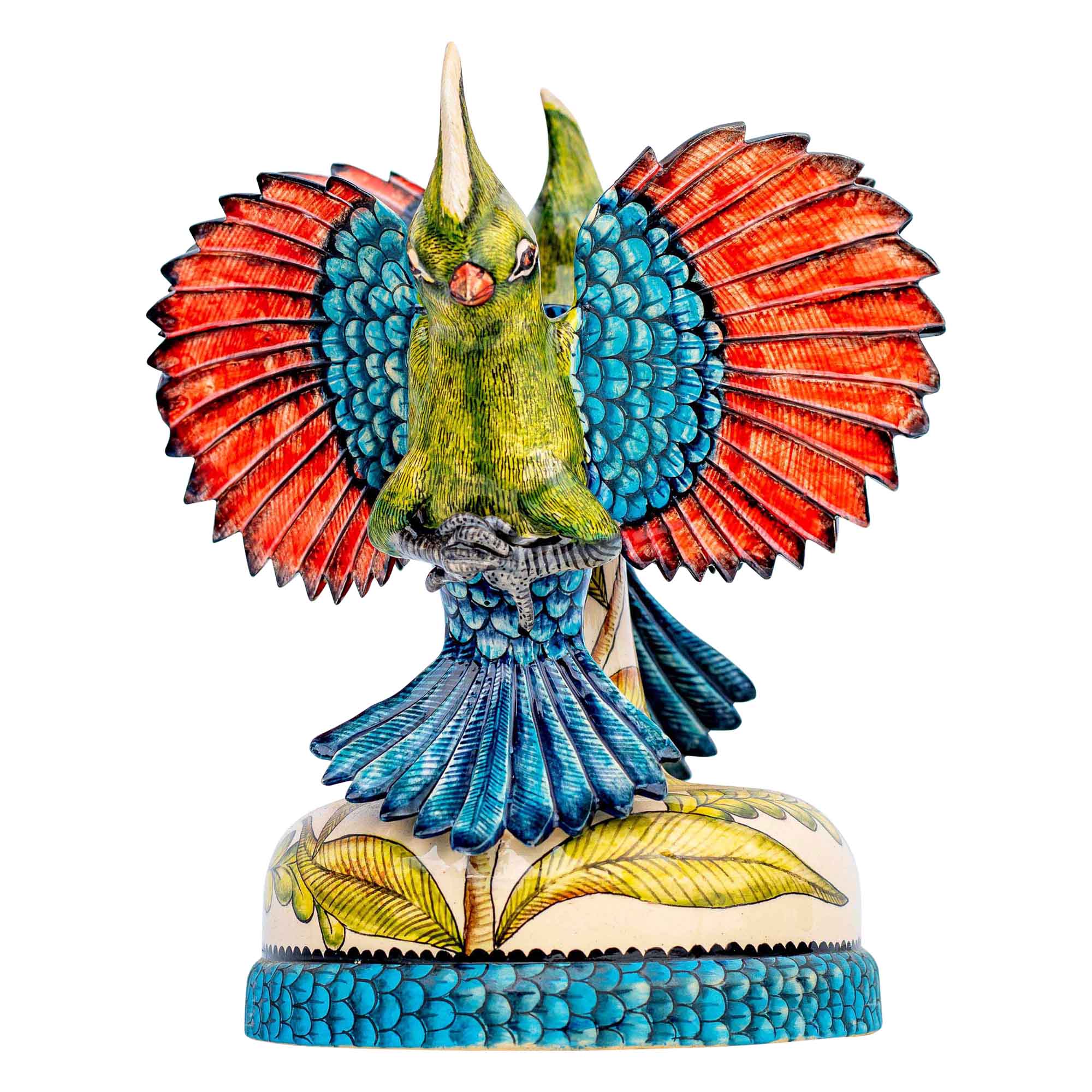 Pair of turaco candleholders