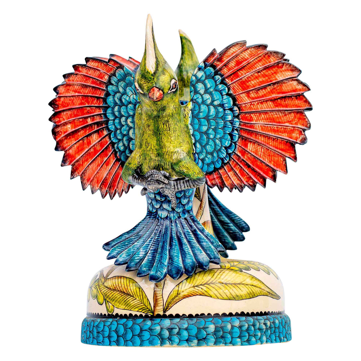 Pair of turaco candleholders