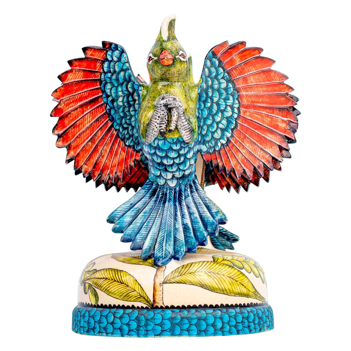Pair of turaco candleholders