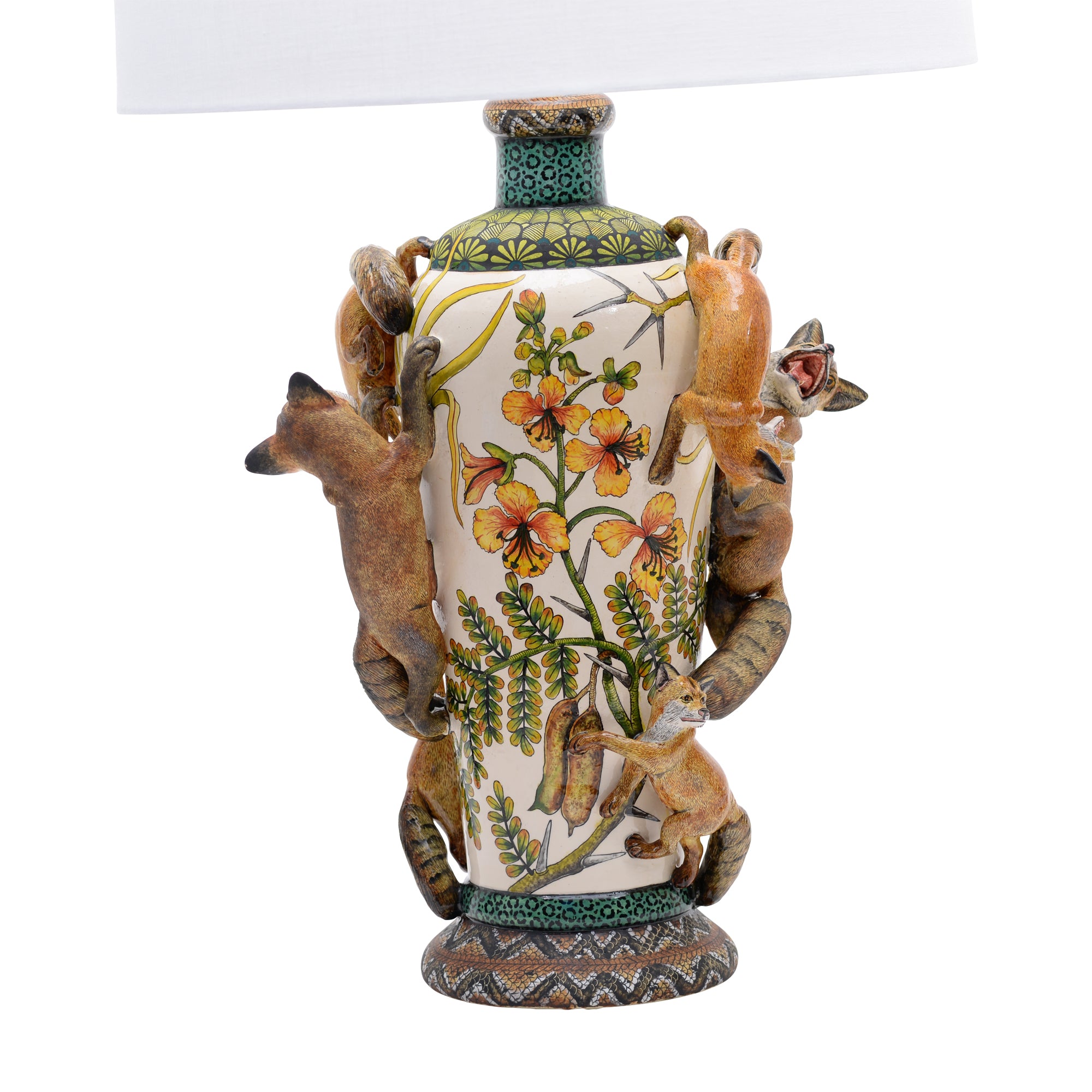 Pair of fox lamps