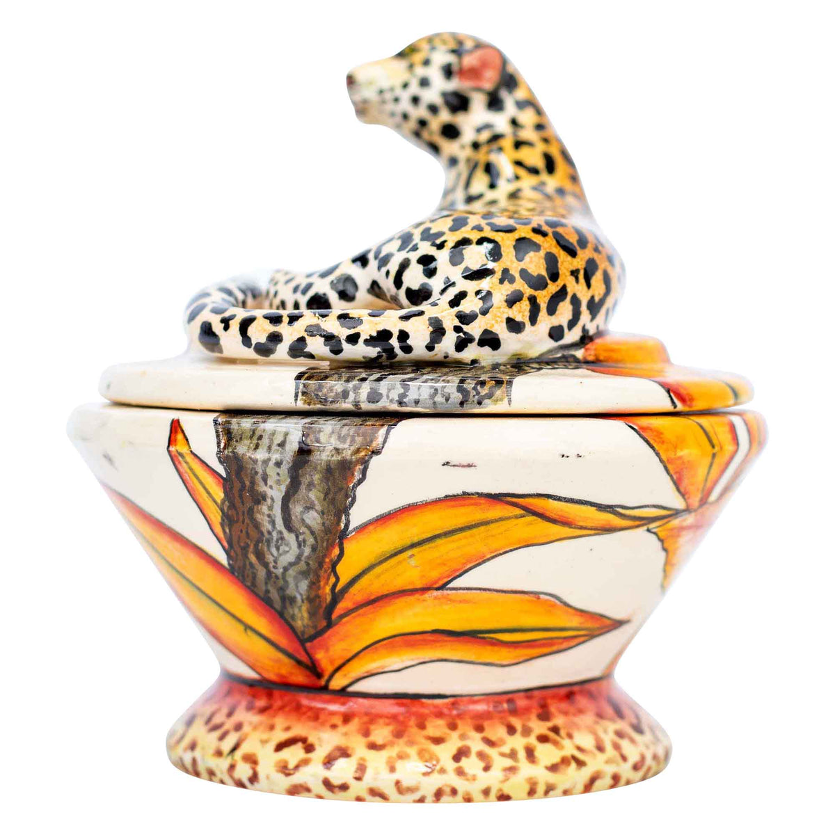 Leopard & orchid jewelry box
