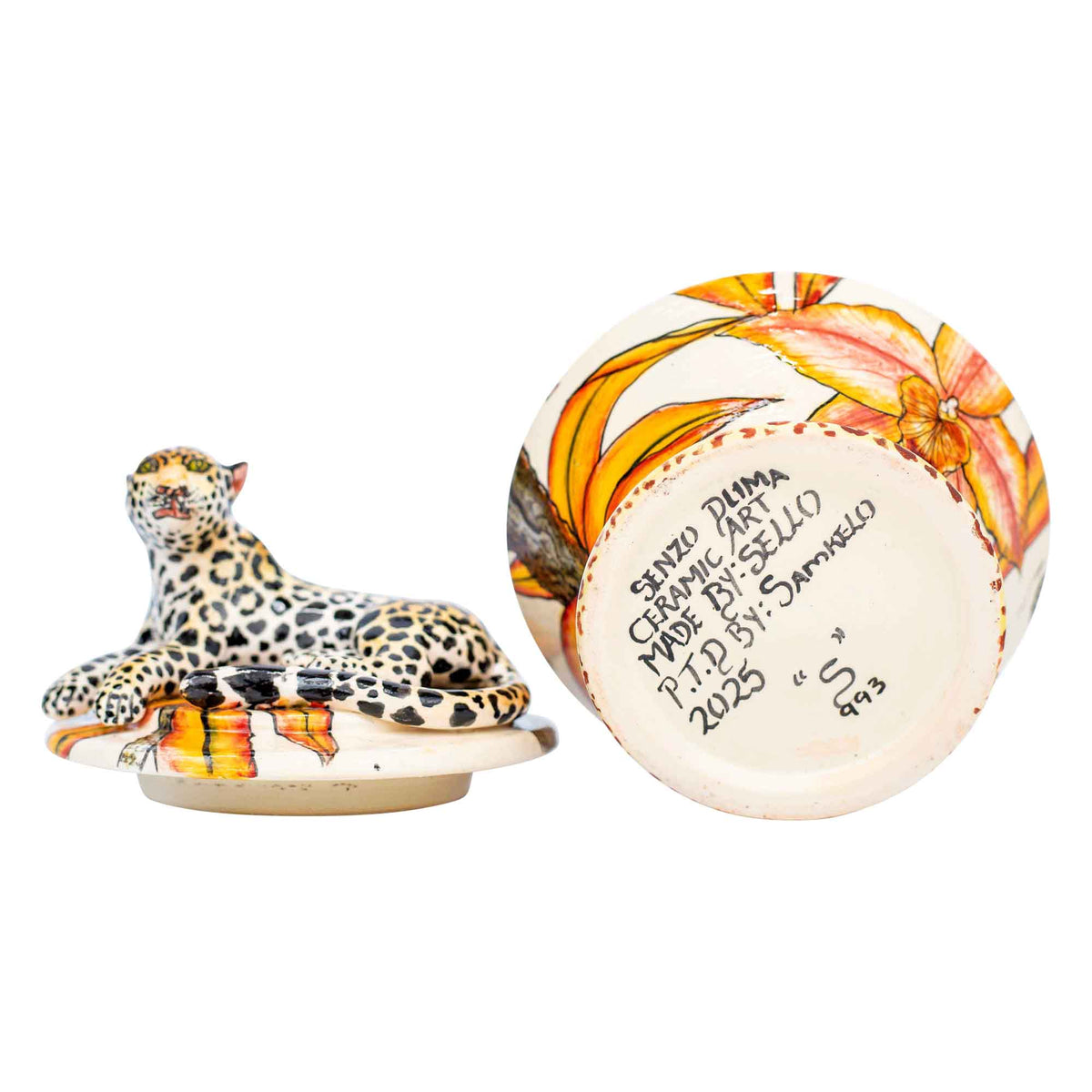Leopard & orchid jewelry box
