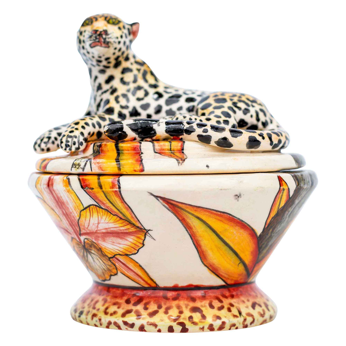 Leopard & orchid jewelry box
