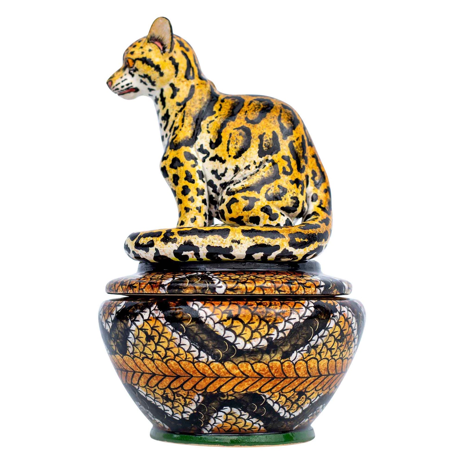 Clouded leopard jewelry box