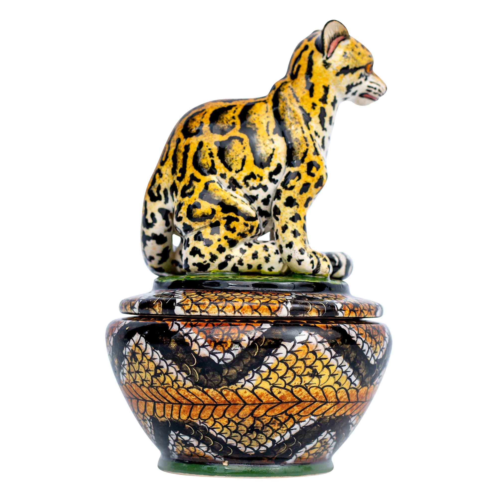 Clouded leopard jewelry box