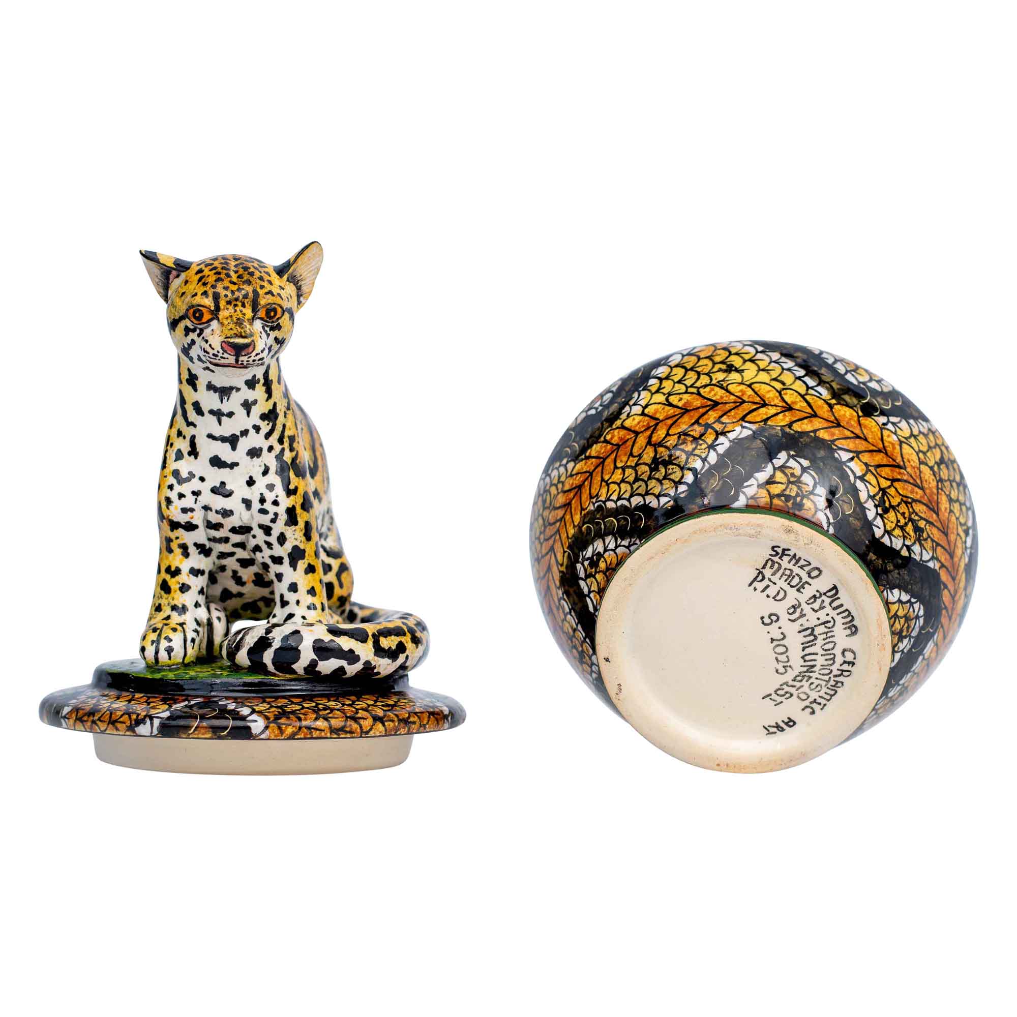 Clouded leopard jewelry box