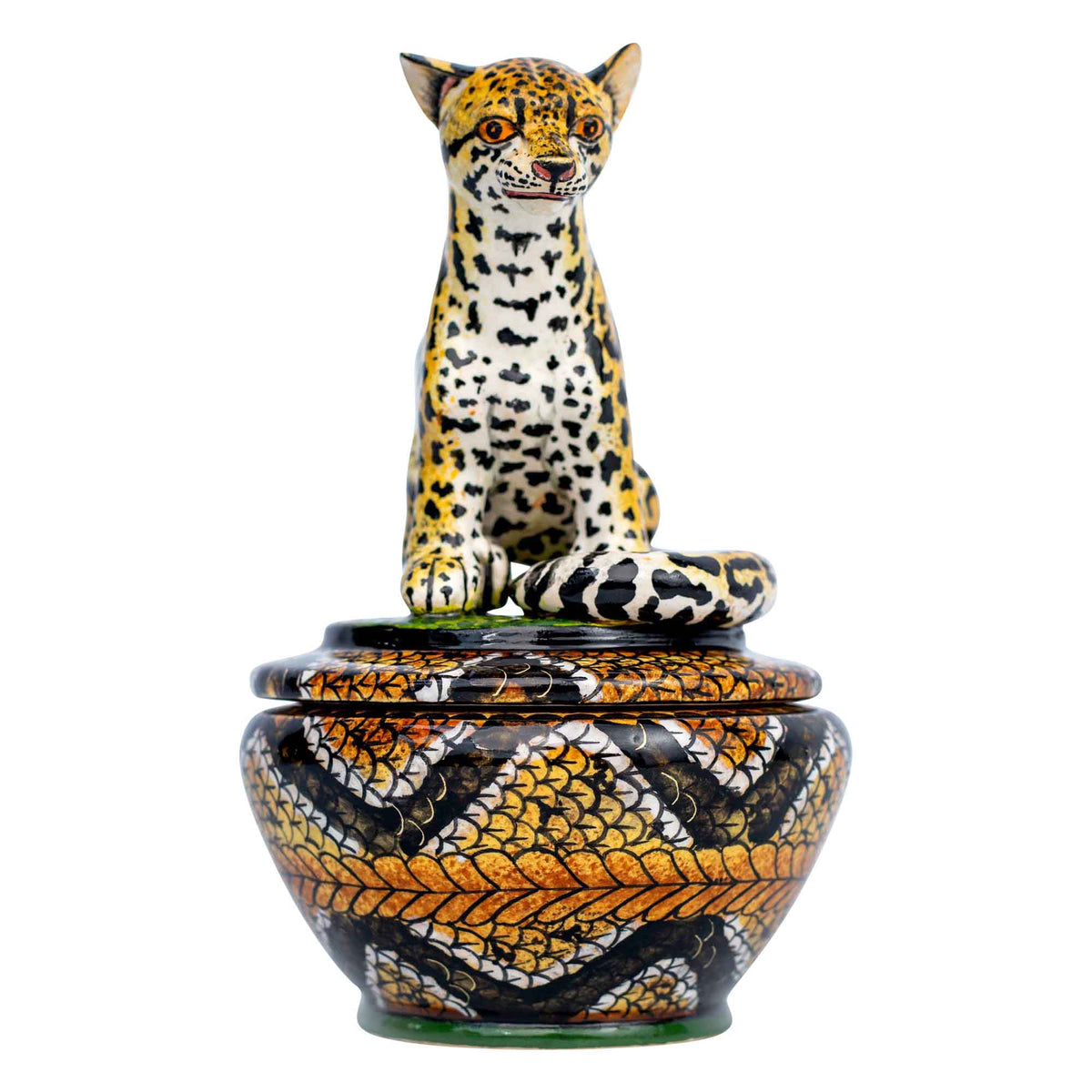 Clouded leopard jewelry box