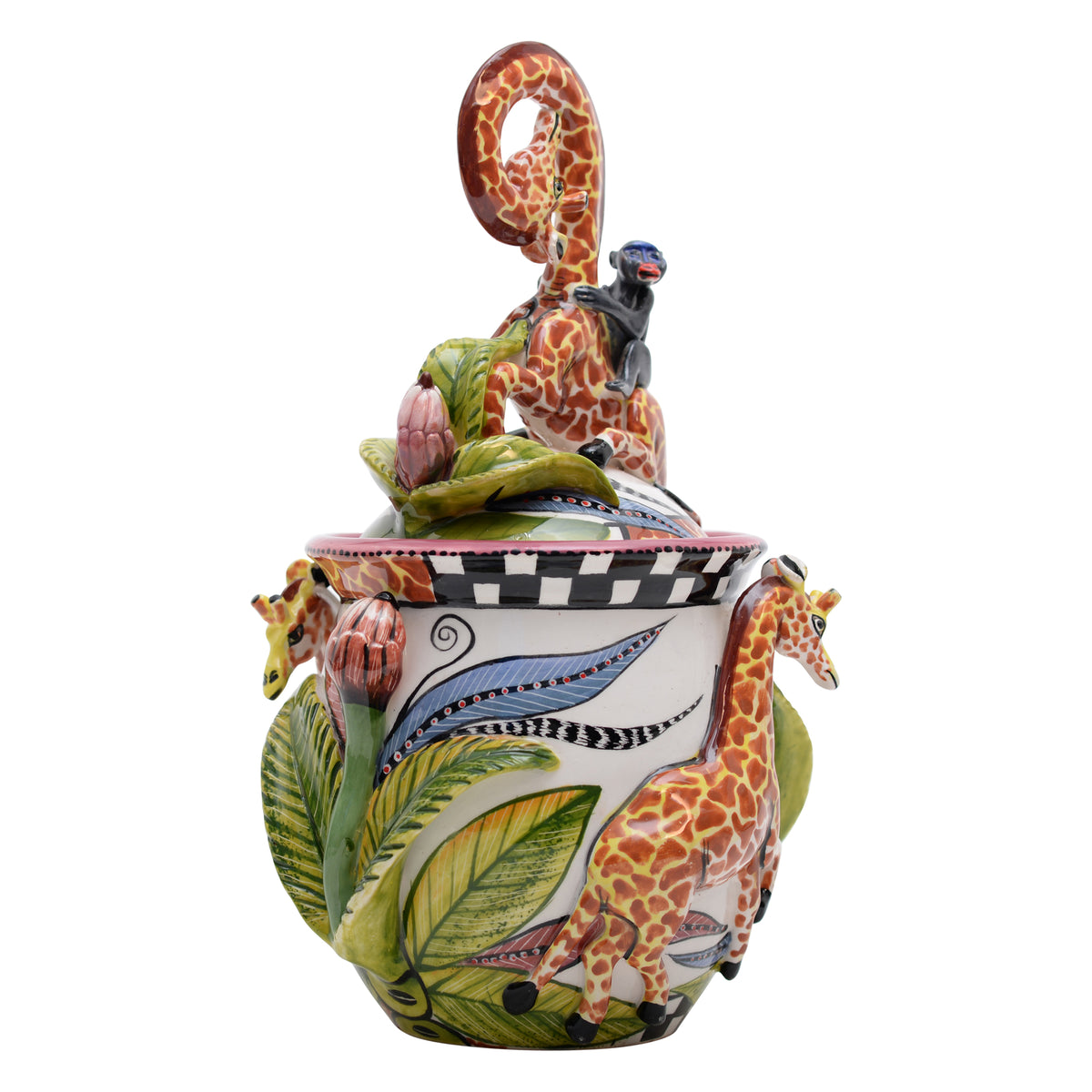 Giraffe lidded bowl
