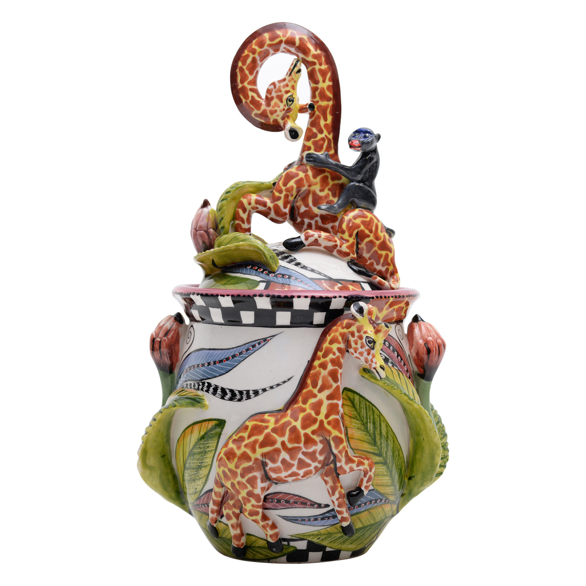 Giraffe lidded bowl