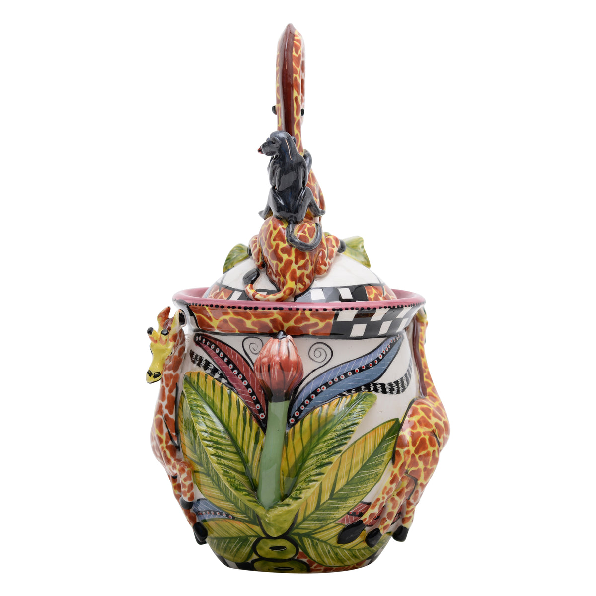 Giraffe lidded bowl