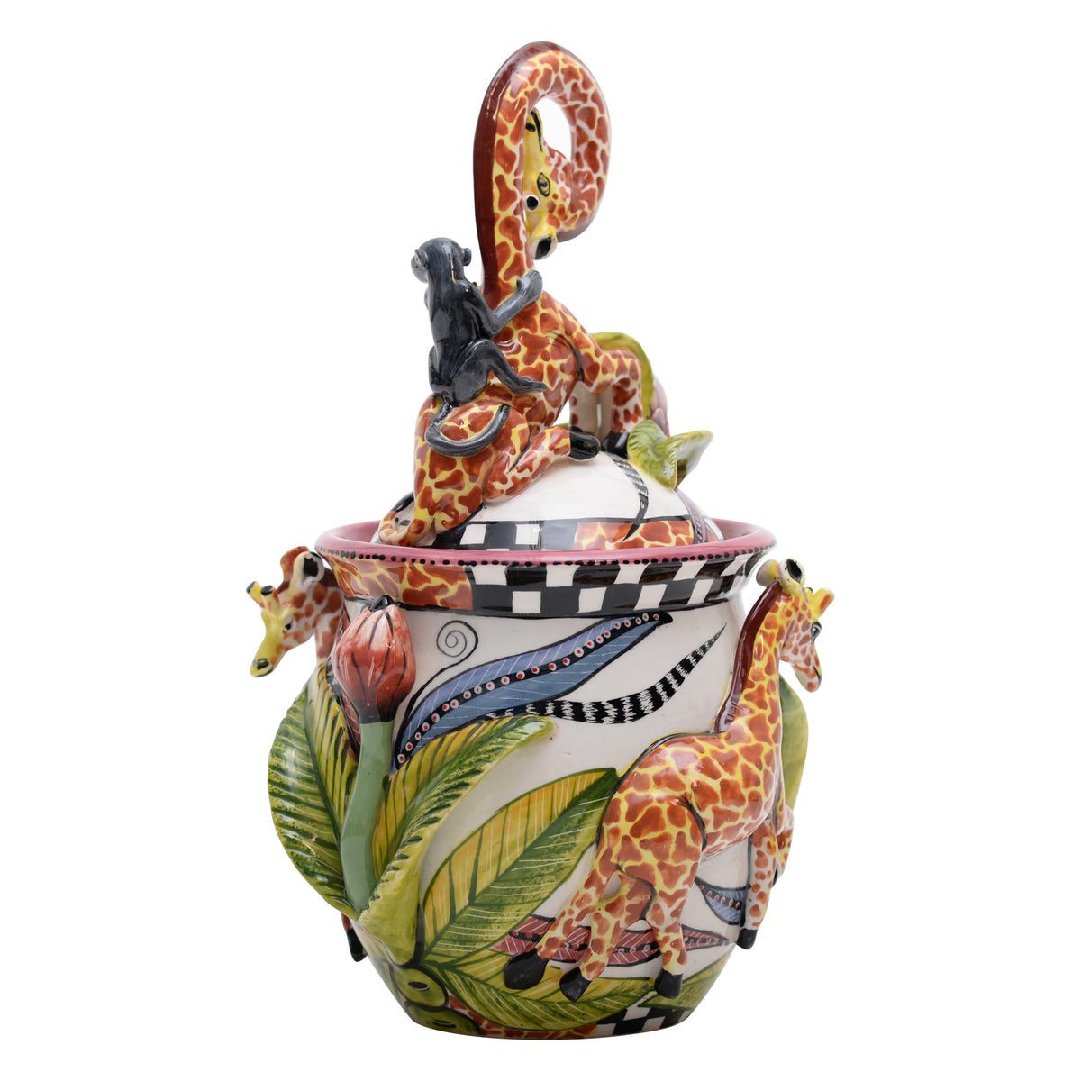 Giraffe lidded bowl