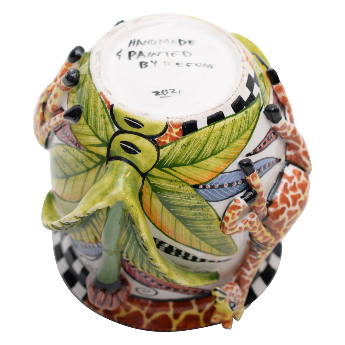 Giraffe lidded bowl