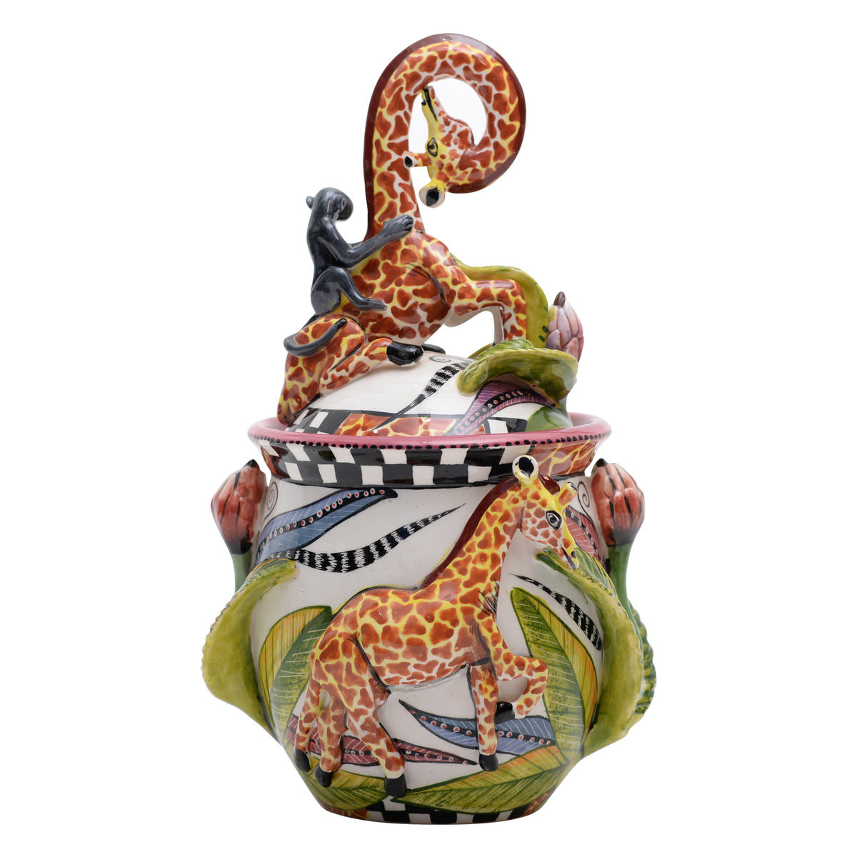 Giraffe lidded bowl