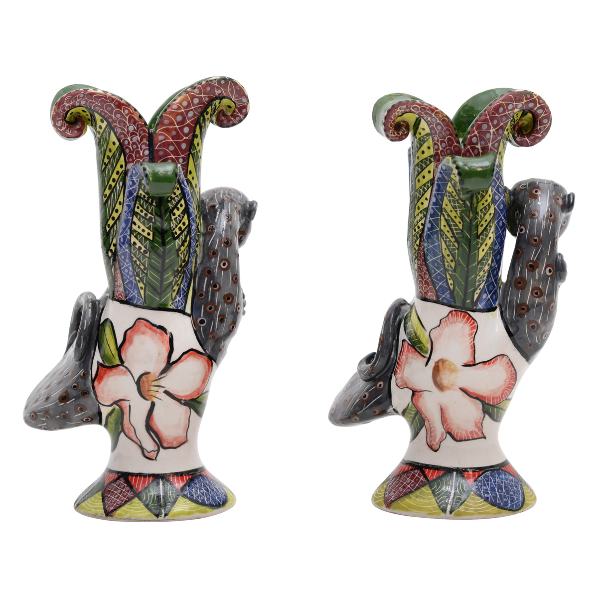 Pair of monkey candleholders