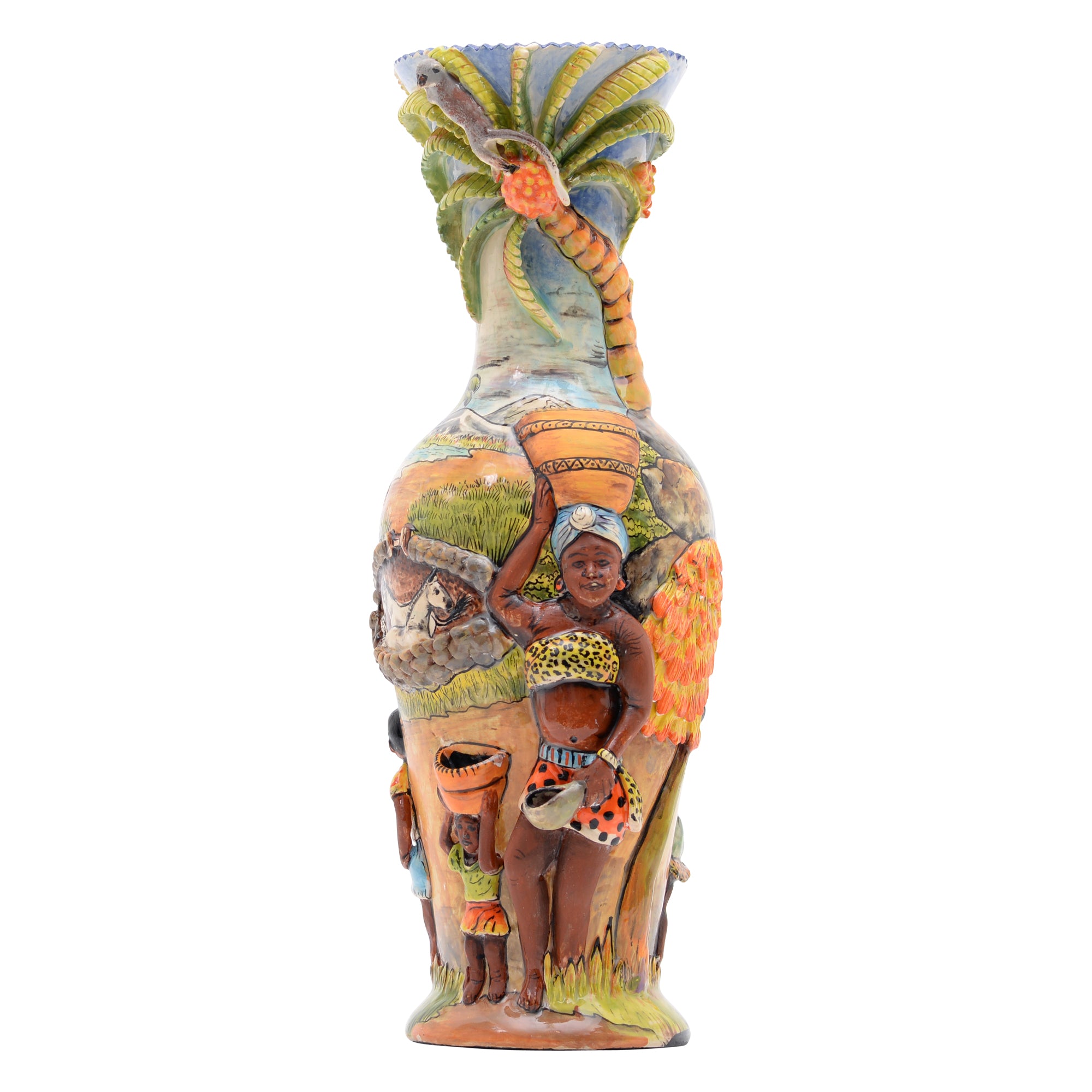 Basket on head vase