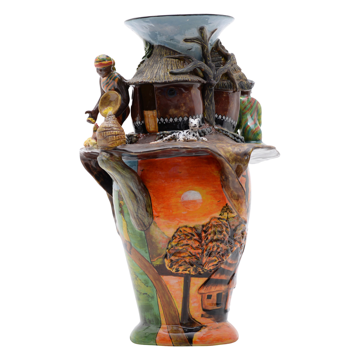Village life vase