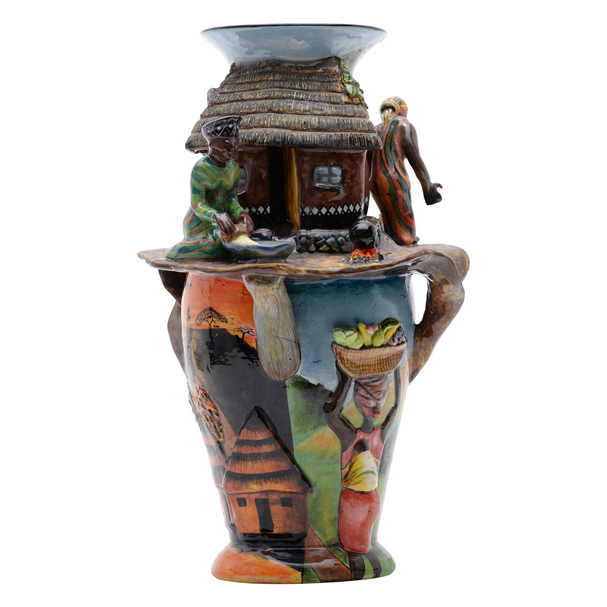 Village life vase