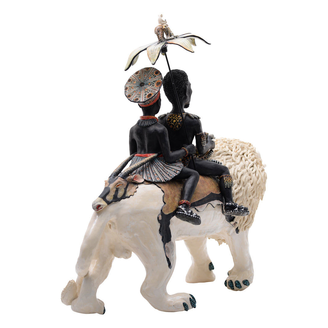 Lion Rider sculpture