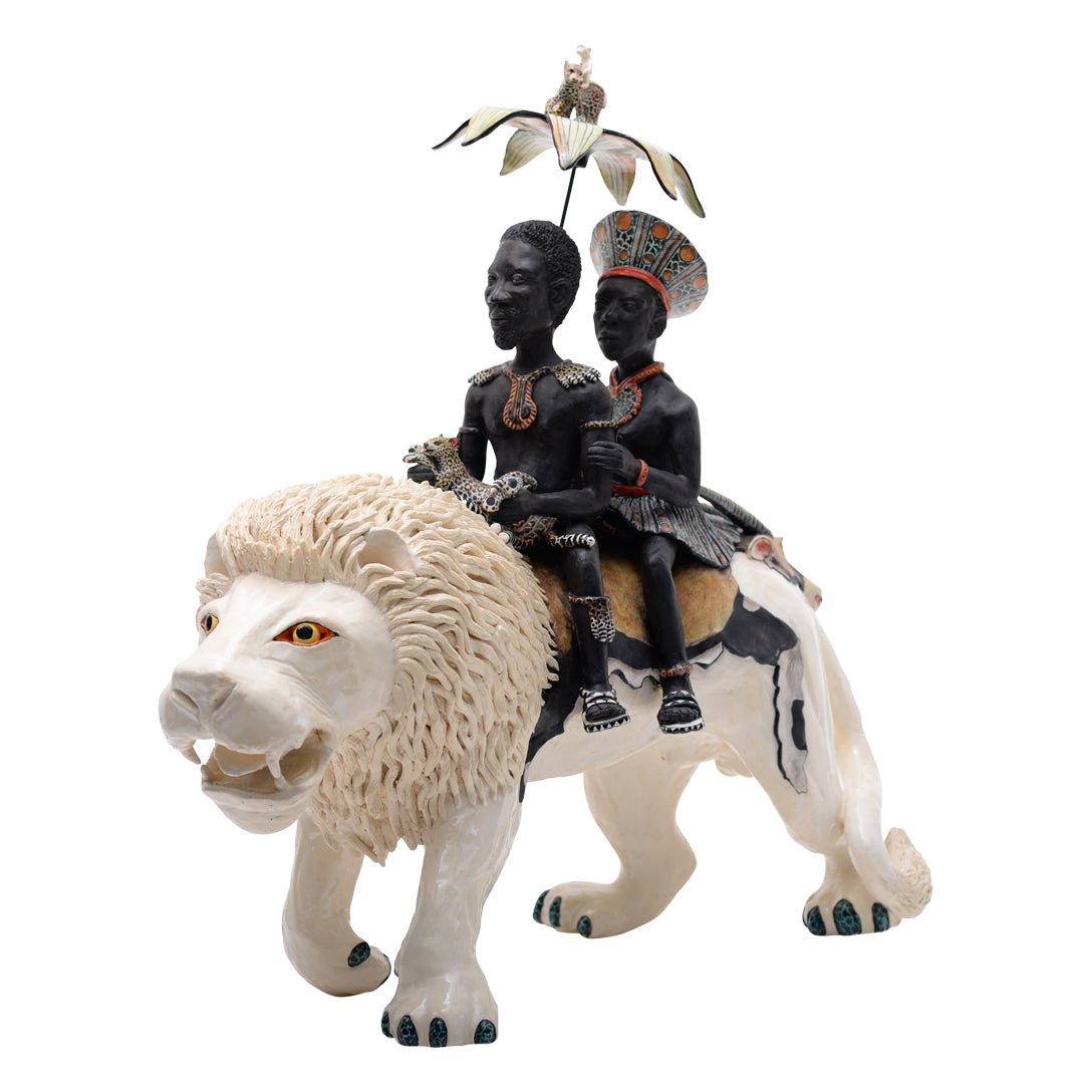 Lion Rider sculpture