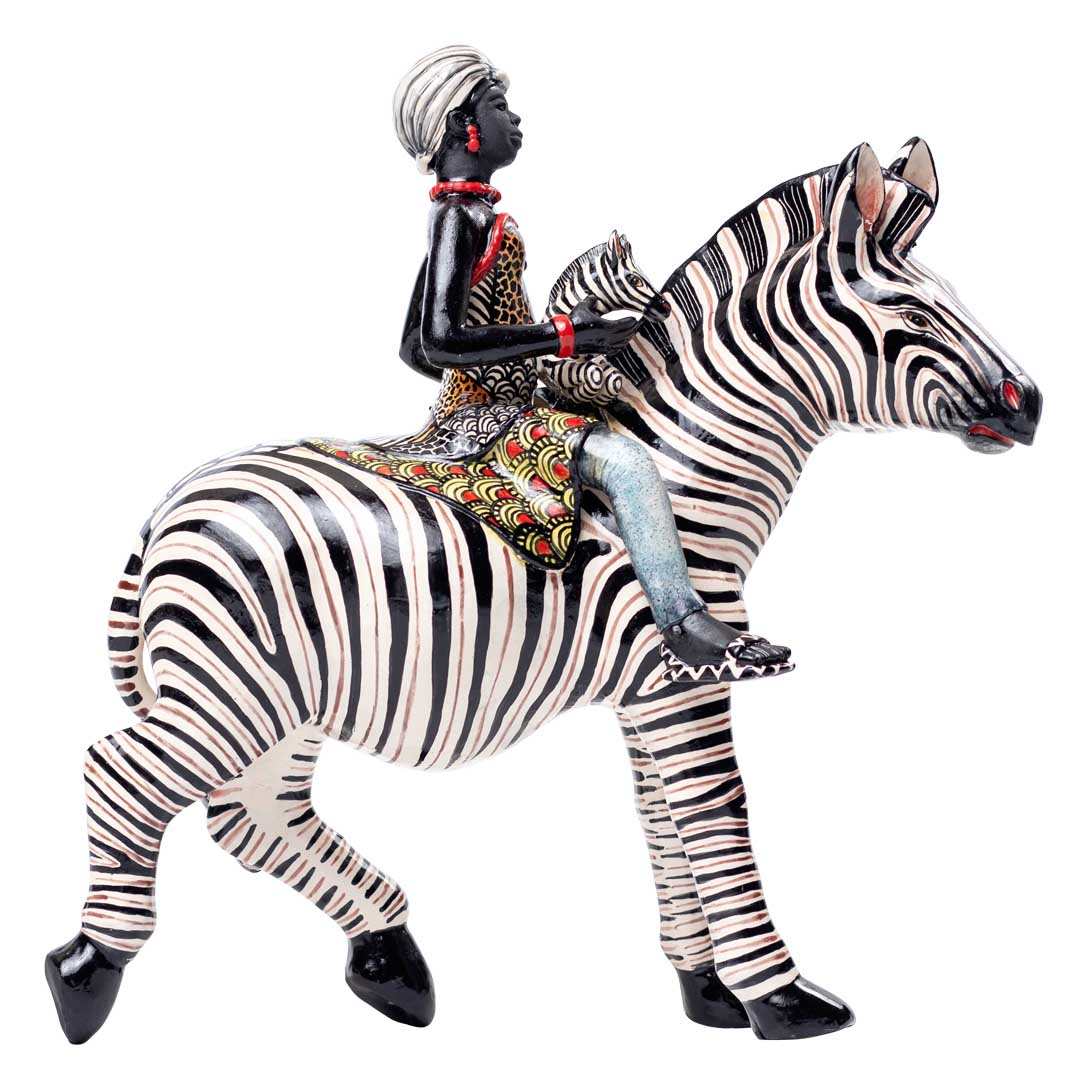 Mkabayi & baby on zebra rider