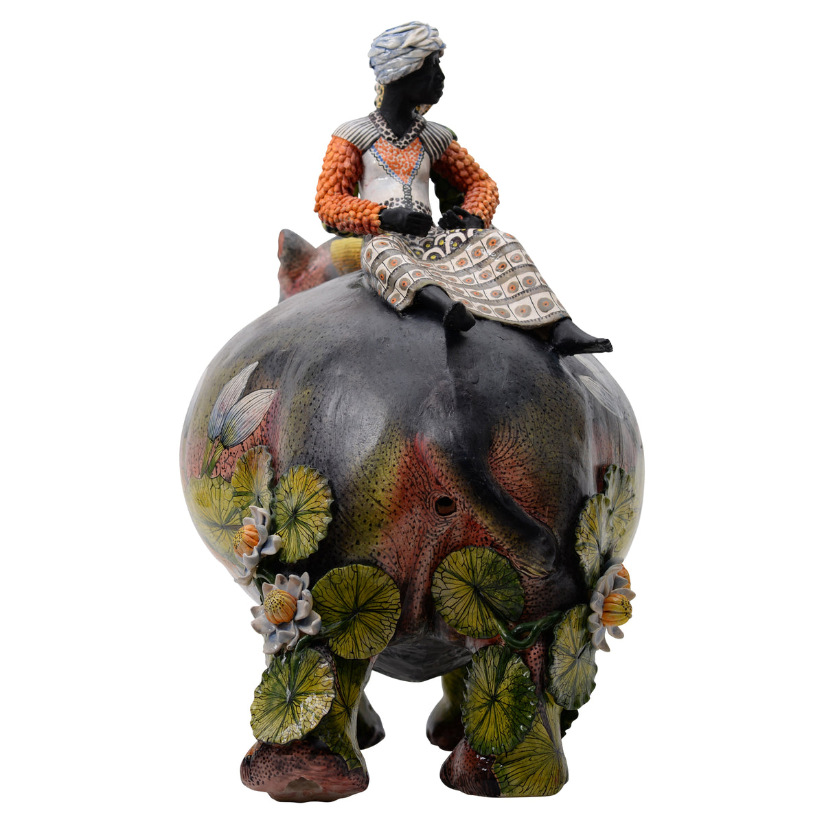 Lilies and Hippo Rider