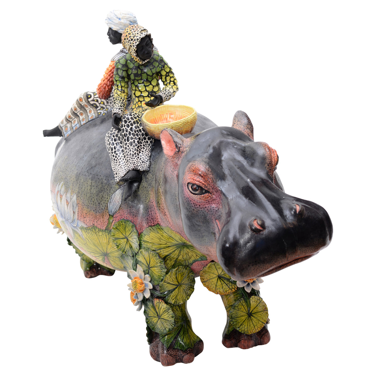 Lilies and Hippo Rider