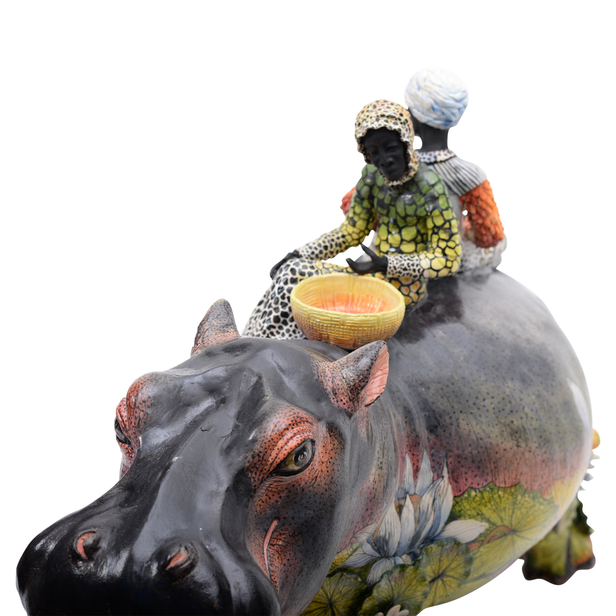 Lilies and Hippo Rider