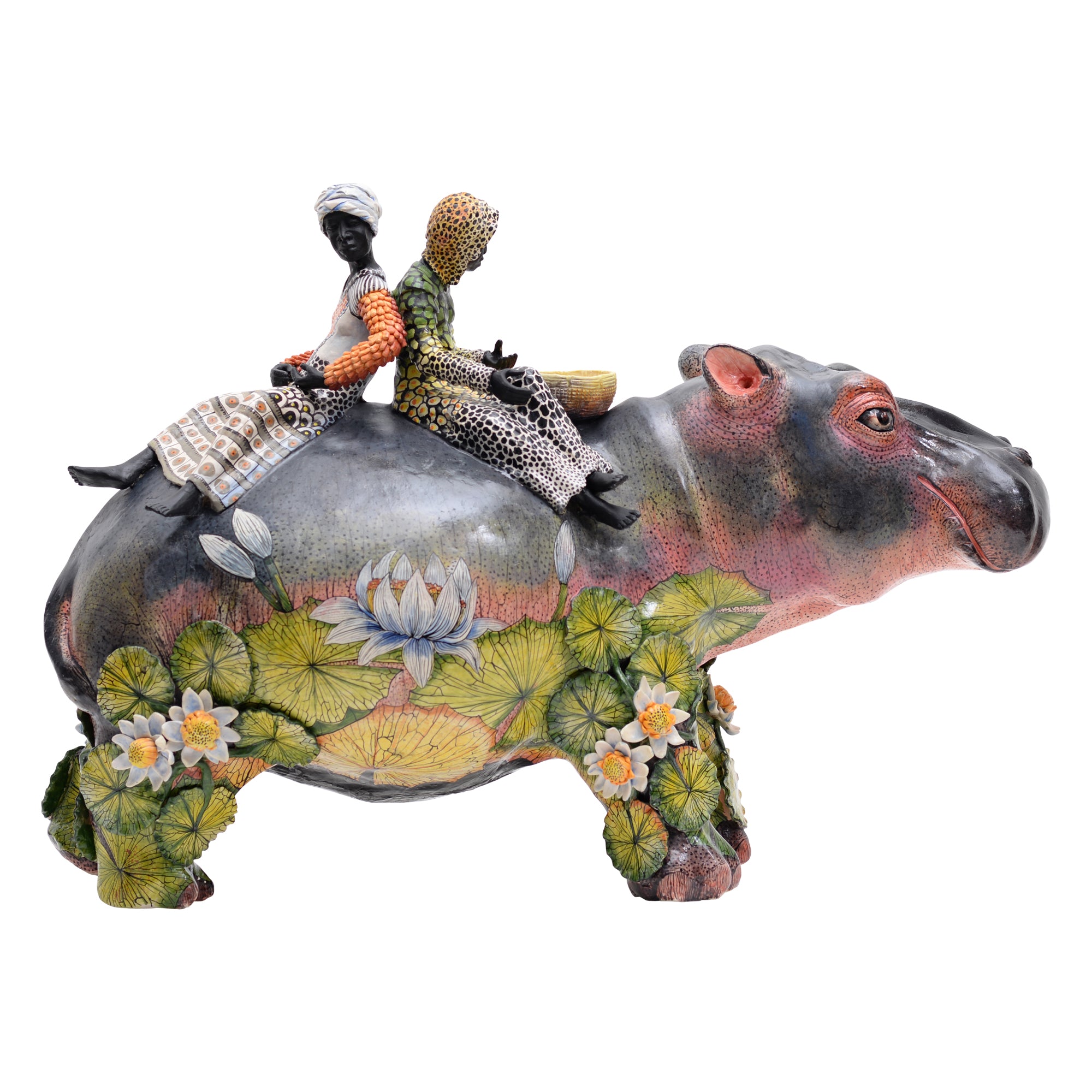 Lilies and Hippo Rider