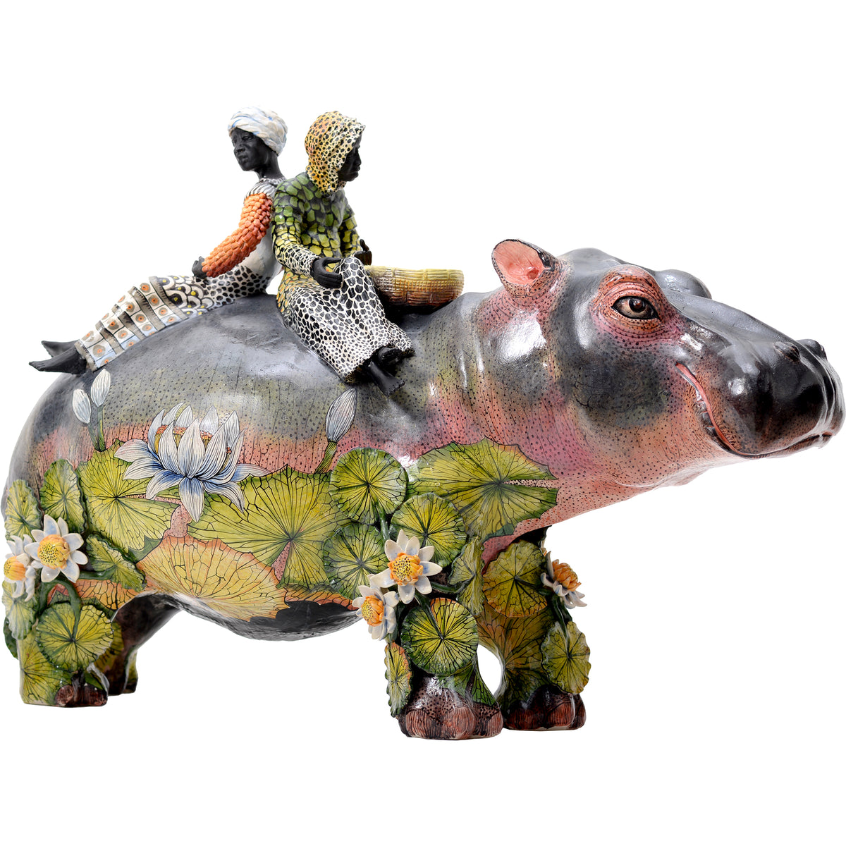Lilies and Hippo Rider