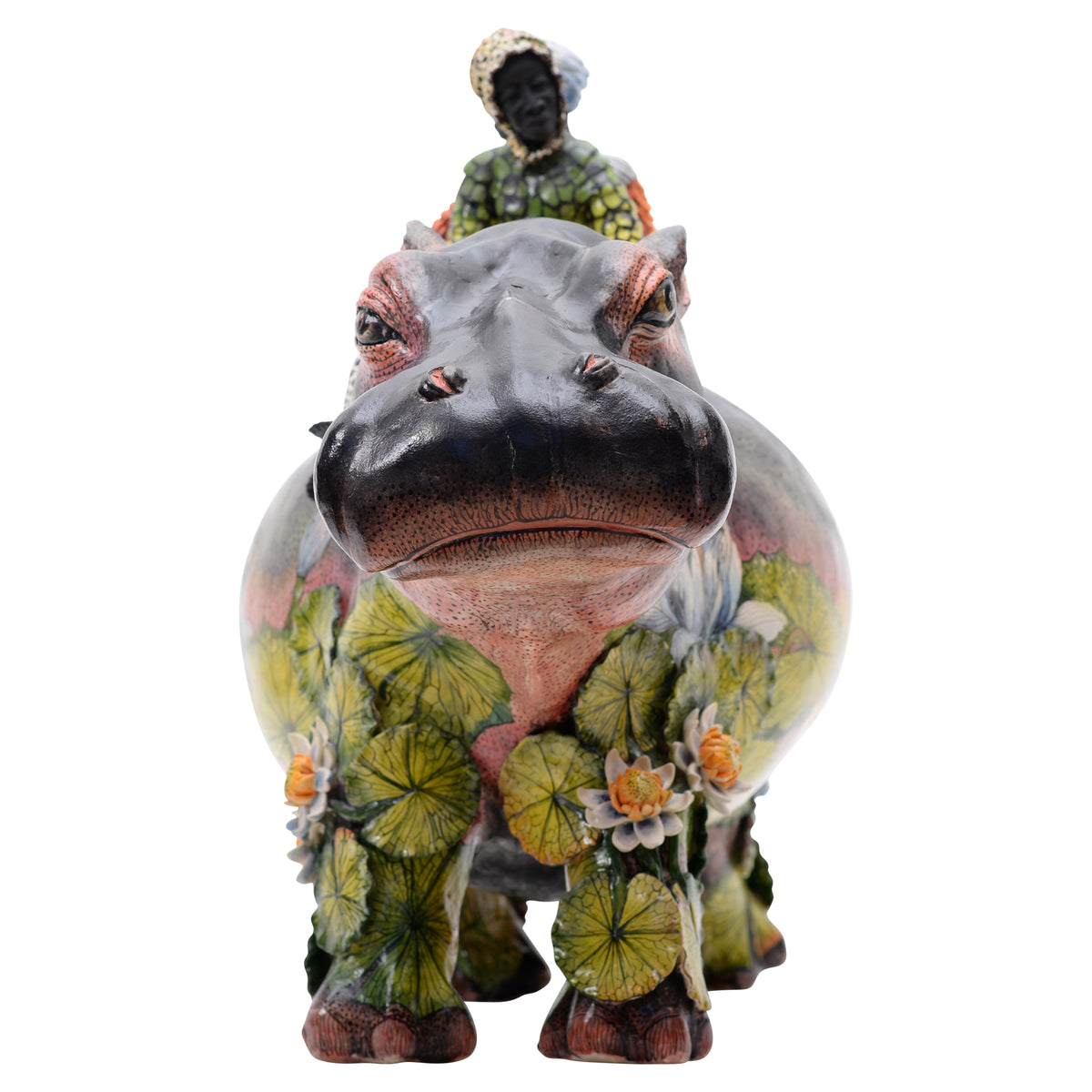 Lilies and Hippo Rider