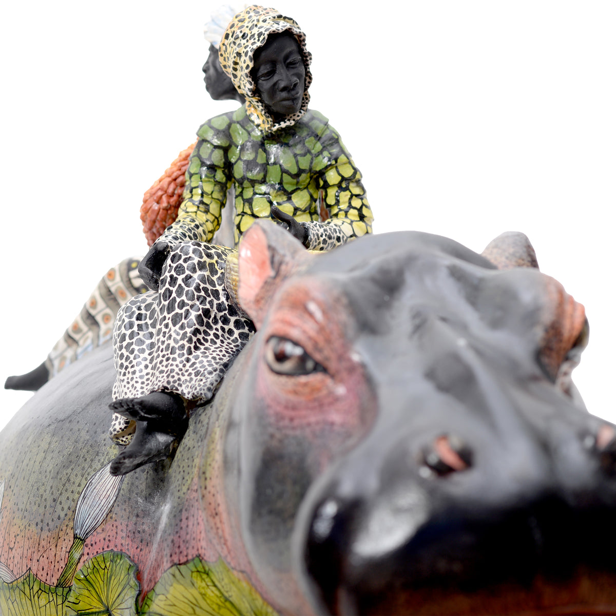 Lilies and Hippo Rider