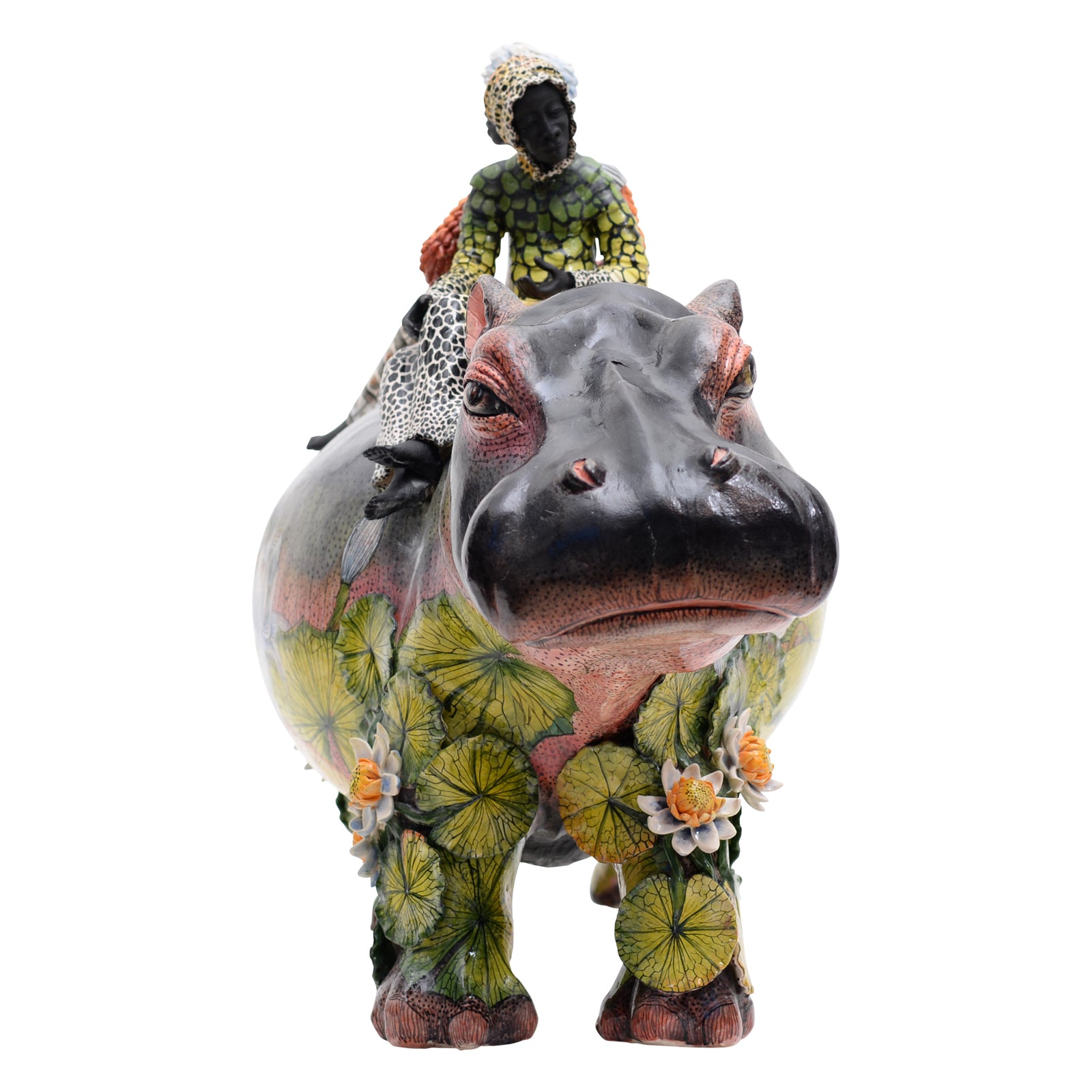 Lilies and Hippo Rider