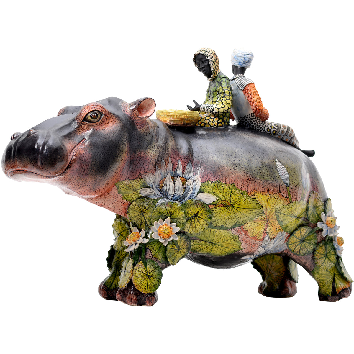 Lilies and Hippo Rider