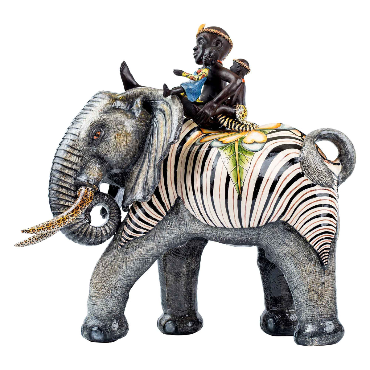 Elephant rider sculpture