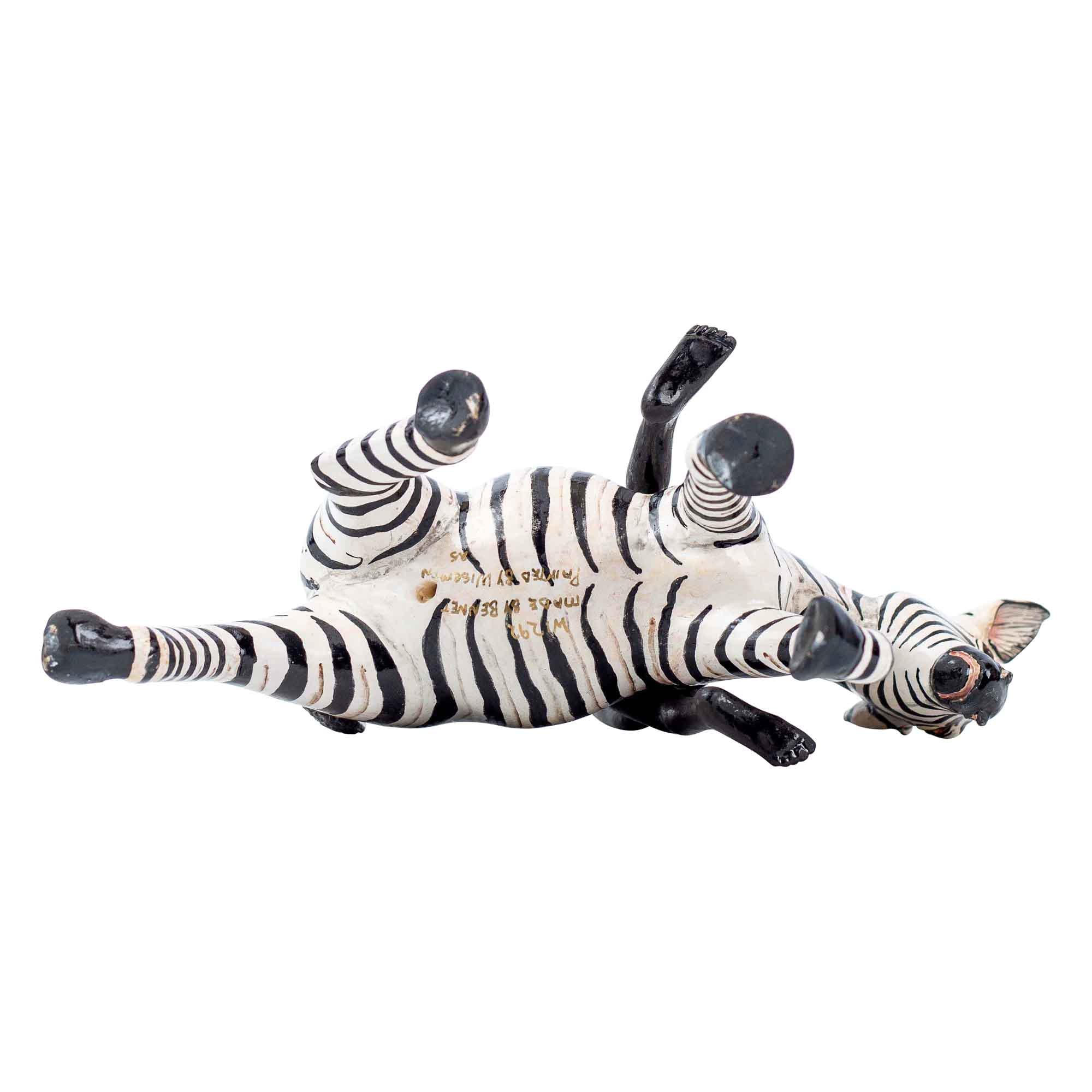 Zebra rider sculpture