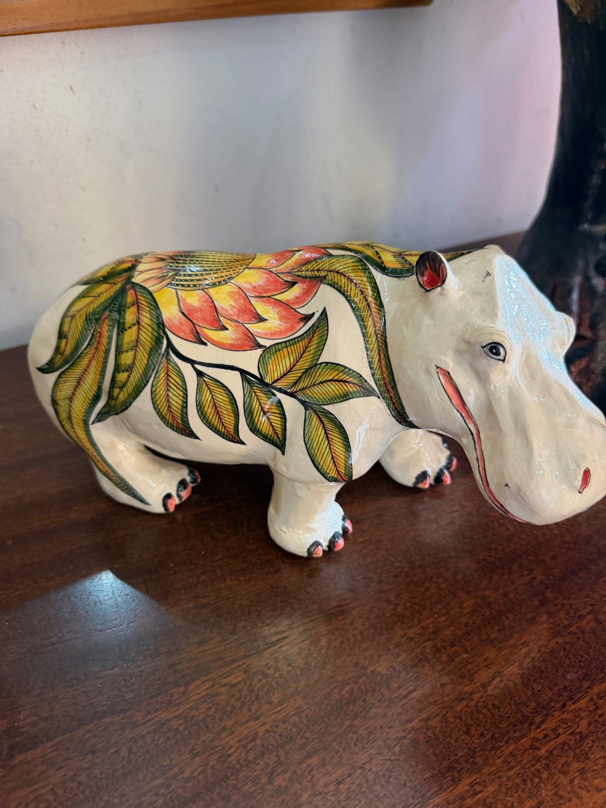 White hippo sculpture