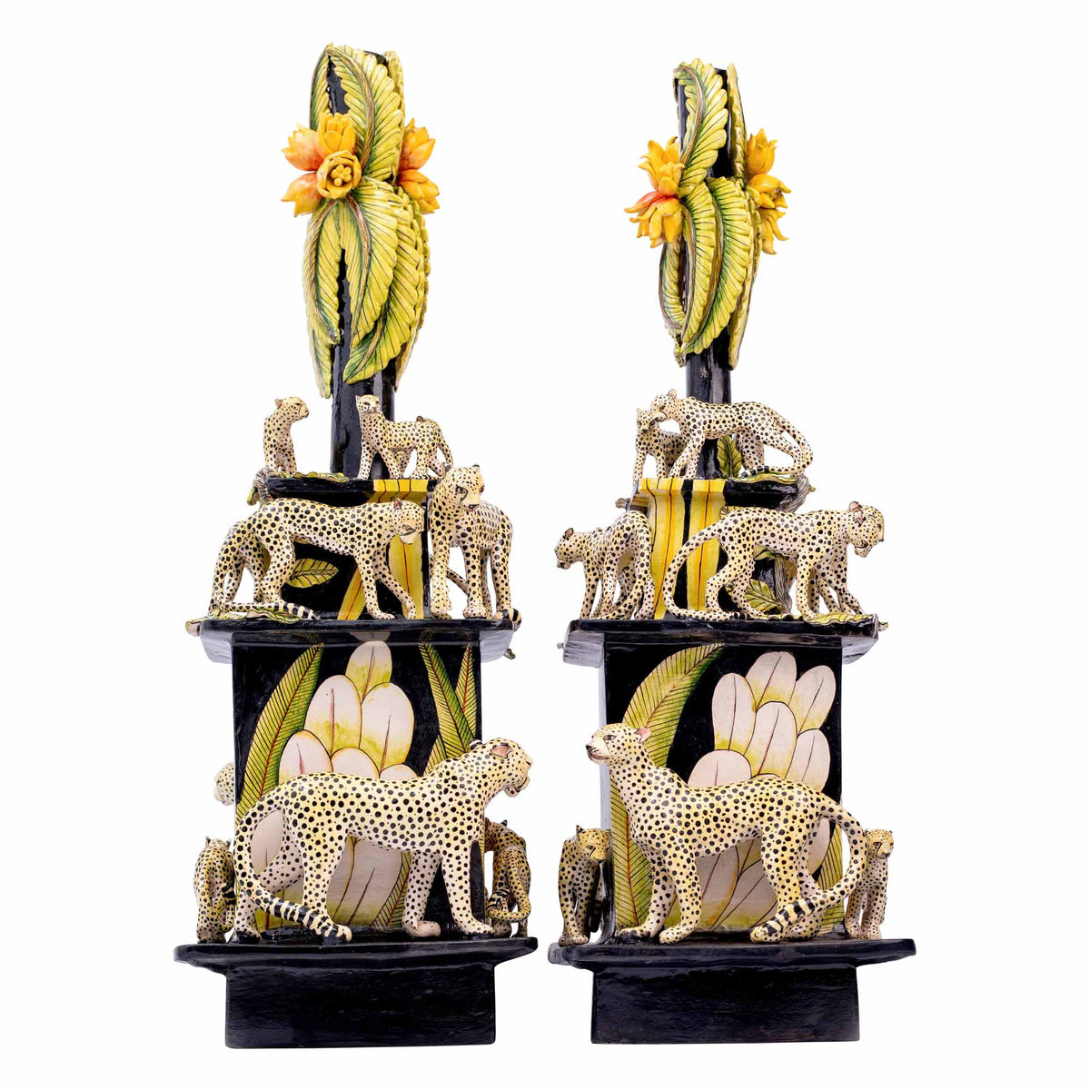 Pair Of Leopard Candlesticks